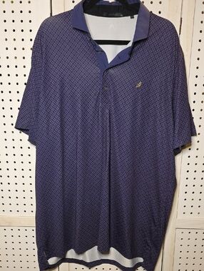 Greyson Navy Patterned Polo Shirt XL Performance